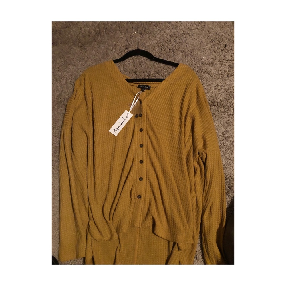 Mustard Waffle Knit Top